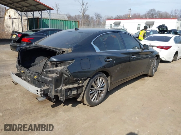 2018 Infiniti Q50 2.0t LUXE with VIN JN1CV7AR1JM280514, listed as a IAAI auction lot 41795656 with 82,496 mi miles. Bid and sale history available at carsss.com. Image 4.