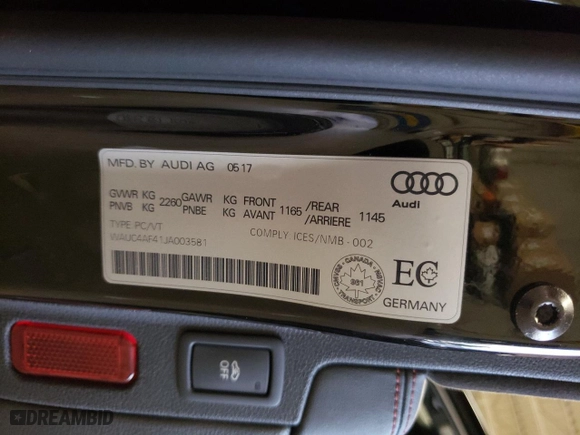 2018 Audi S4 Prestige with VIN WAUC4AF41JA003581, listed as a Copart auction lot 72198554 with 67,119 mi miles and Salvage Title. Bid and sale history available at carsss.com. Image 12.
