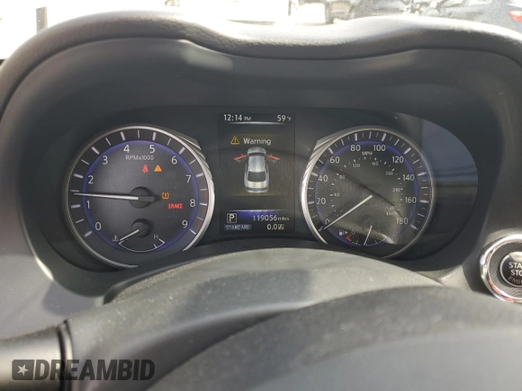 2015 Infiniti Q50 Premium with VIN JN1BV7AP5FM338254, listed as a Copart auction lot 43929335 with 119,056 mi miles and Salvage title. Bid and sale history available at DreamBid. Image 9.