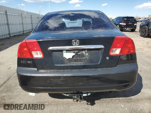 2001 Honda Civic LX with VIN 1HGES15501L043197, listed as a Copart auction lot 54095545 with 165,680 mi miles and Clean Title. Bid and sale history available at carsss.com. Image 6.