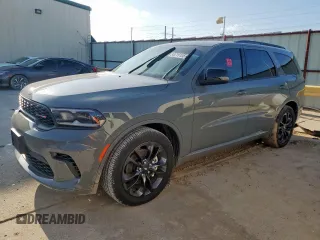 2025 Dodge Durango GT z VIN 1C4RDHDGXSC501321, wystawiony jako Copart lot #55216105 z przebiegiem 6 184 mil mil oraz Szkoda całkowita • Salvage title. Historia ofert i sprzedaży dostępna na DreamBid. Obrazek 1.