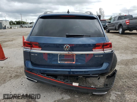 2023 Volkswagen Atlas SE z VIN 1V2WR2CA2PC537153, wystawiony jako Copart lot #74690524 z przebiegiem 10 628 mil mil oraz Szkoda całkowita • Salvage title. Historia ofert i sprzedaży dostępna na DreamBid. Obrazek 6.