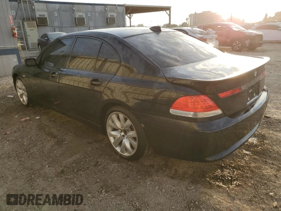 2003 BMW 7 Series 745i with VIN WBAGL63483DP65989, listed as a Copart auction lot 82057064 with 60,735 mi miles and Salvage title. Bid and sale history available at DreamBid. Image 2.