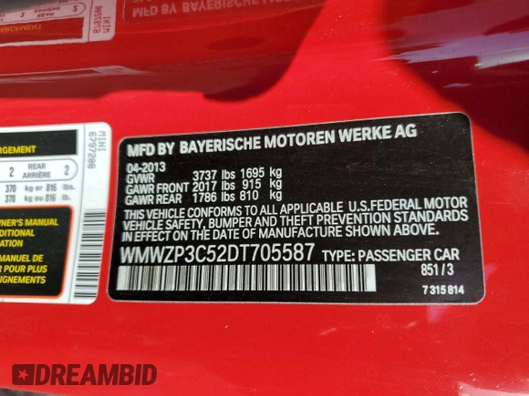 2013 MINI Convertible S z VIN WMWZP3C52DT705587, wystawiony jako Copart lot #44391775 z przebiegiem 83 506 mil mil oraz Szkoda całkowita • Salvage title. Historia ofert i sprzedaży dostępna na DreamBid. Obrazek 12.