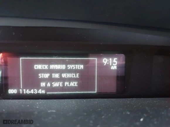 2012 Toyota Prius One with VIN JTDKN3DU3C1582201, listed as a IAAI auction lot 41696508 with 116,434 mi miles. Bid and sale history available at carsss.com. Image 7.