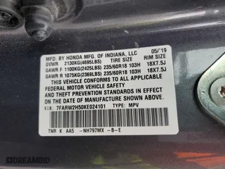 2019 Honda CR-V EX with VIN 7FARW2H50KE024101, listed as a Copart auction lot 45320095 with 76,303 mi miles and Salvage Title. Bid and sale history available at carsss.com. Image 14.