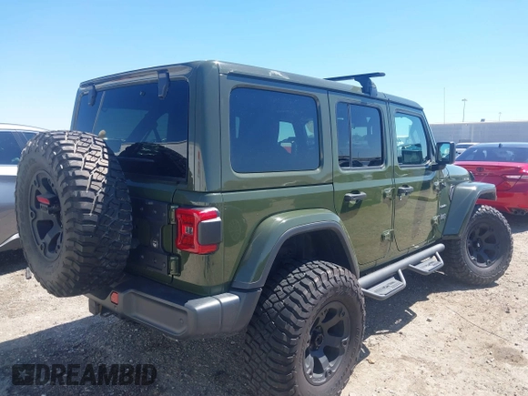 2020 Jeep Wrangler Unlimited Sahara High Altitude with VIN 1C4HJXEG8LW283103, listed as a IAAI auction lot 41830769 with 39,447 mi miles and . Bid and sale history available at DreamBid. Image 4.