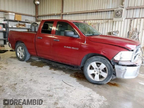 2012 Ram 1500 ST with VIN 1C6RD6FP1CS148080, listed as a Copart auction lot 60081415 with 160,985 mi miles and Salvage title. Bid and sale history available at DreamBid. Image 4.