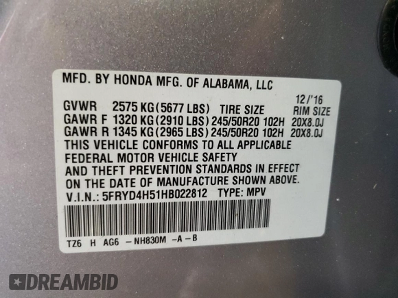 2017 Acura MDX Technology z VIN 5FRYD4H51HB022812, wystawiony jako Copart lot #53609645 z przebiegiem Nie podano mil oraz Szkoda całkowita • Salvage title. Historia ofert i sprzedaży dostępna na DreamBid. Obrazek 13.