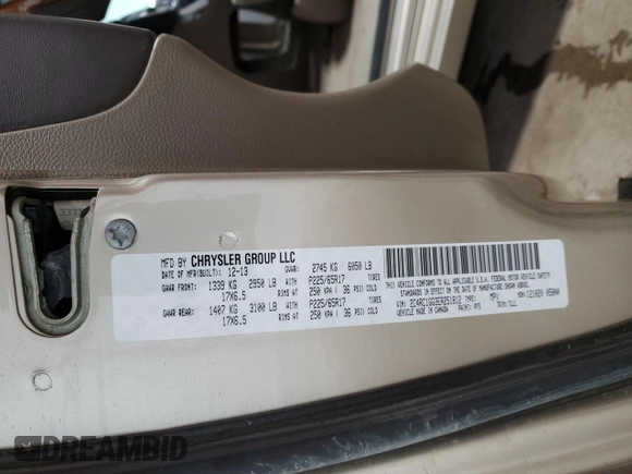 2014 Chrysler Town & Country Limited with VIN 2C4RC1GG3ER251812, listed as a Copart auction lot 61462694 with 99,992 mi miles and Salvage Title. Bid and sale history available at DreamBid. Image 16.