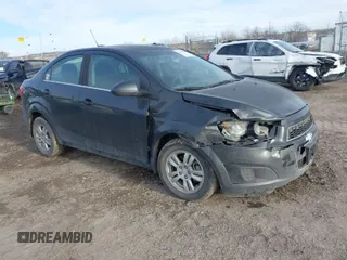 2015 Chevrolet Sonic LT with VIN 1G1JC5SB2F4130329, listed as a IAAI auction lot 41664224 with 118,566 mi miles and . Bid and sale history available at DreamBid. Image 1.
