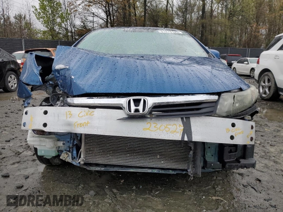 2013 Honda Civic LX with VIN 2HGFB2F55DH518806, listed as a Copart auction lot 51076125 with 109,702 mi miles and Salvage Title. Bid and sale history available at DreamBid. Image 5.