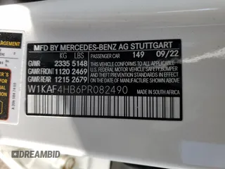 2023 Mercedes-Benz C 300 with VIN W1KAF4HB6PR082490, listed as a Copart auction lot 42681225 with 11,890 mi miles and Salvage Title. Bid and sale history available at carsss.com. Image 15.