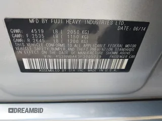2015 Subaru Legacy 2.5i with VIN 4S3BNBA63F3005239, listed as a IAAI auction lot 42702953 with 101,647 mi miles and . Bid and sale history available at DreamBid. Image 9.