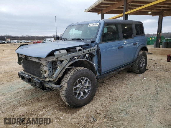 2023 Ford Bronco with VIN 1FMEE5DH6PLC15360, listed as a Copart auction lot 87738305 with 3,389 mi miles and Salvage Title. Bid and sale history available at DreamBid. Image 1.