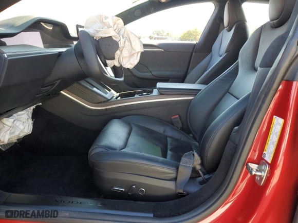 2023 Tesla Model S with VIN 5YJSA1E5XPF499692, listed as a Copart auction lot 48759145 with 0 mi miles and Salvage Title. Bid and sale history available at carsss.com. Image 7.