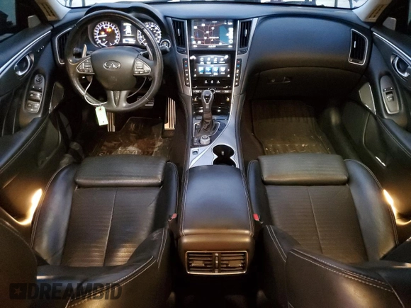 2017 Infiniti Q50 Red Sport 400 with VIN JN1FV7AR0HM871358, listed as a Copart auction lot 84252014 with 92,986 mi miles and Salvage Title. Bid and sale history available at carsss.com. Image 8.