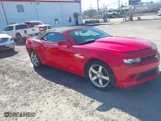2015 Chevrolet Camaro LT with VIN 2G1FD3D36F9291437, listed as a IAAI auction lot 41492143 with 98,041 mi miles. Bid and sale history available at carsss.com. Image 1.