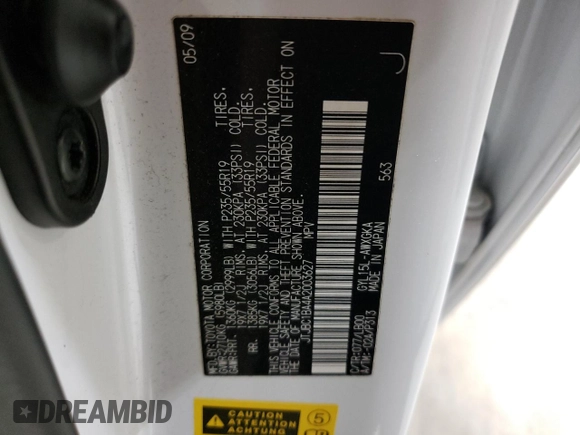 2010 Lexus RX 450h with VIN JTJBC1BA4A2003627, listed as a Copart auction lot 52583155 with 84,709 mi miles and Salvage title. Bid and sale history available at DreamBid. Image 13.