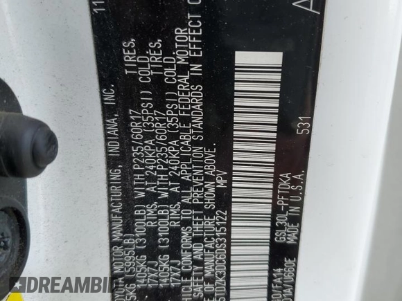 2013 Toyota Sienna L с VIN 5TDZK3DC6DS315122, выставлен на аукционе Copart как лот 47453125 с пробегом 161 106 миль миль и На запчасти • Non repairable. История ставок и продаж доступна на DreamBid. Изображение 13.