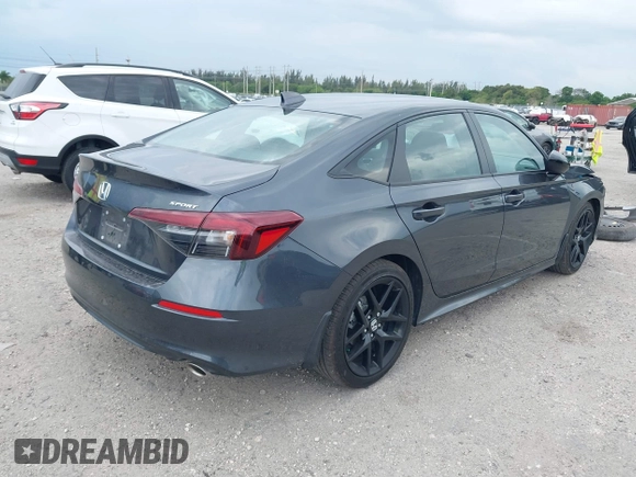 2025 Honda Civic Sport with VIN 2HGFE2F56SH546313, listed as a IAAI auction lot 41889296 with 4,768 mi miles and . Bid and sale history available at DreamBid. Image 4.