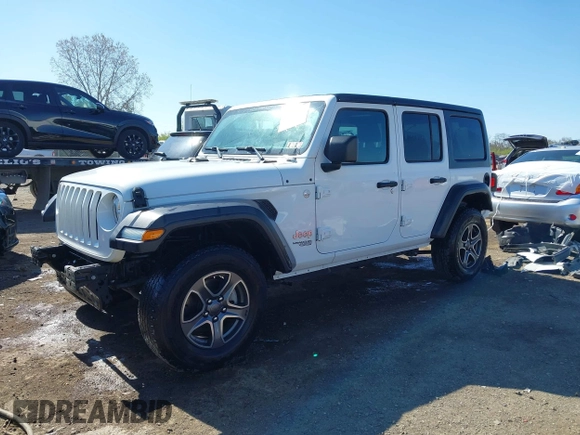 2018 Jeep Wrangler Unlimited Sport S z VIN 1C4HJXDG8JW117341, wystawiony jako IAAI lot #42037176 z przebiegiem 44 750 mil mil oraz . Historia ofert i sprzedaży dostępna na DreamBid. Obrazek 2.