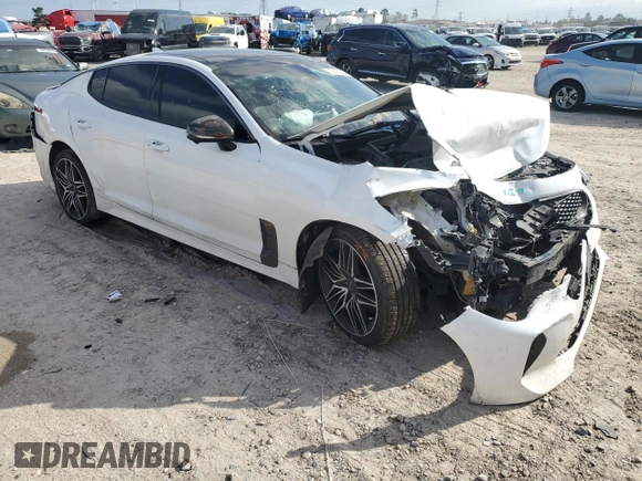 2023 Kia Stinger GT2 with VIN KNAE55LC7P6126371, listed as a Copart auction lot 86186454 with 80,968 mi miles and Salvage Title. Bid and sale history available at carsss.com. Image 4.