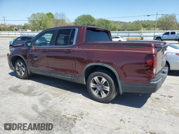 2017 Honda Ridgeline RTL-T with VIN 5FPYK2F6XHB004078, listed as a Copart auction lot 53120405 with 109,313 mi miles and Salvage title. Bid and sale history available at DreamBid. Image 2.