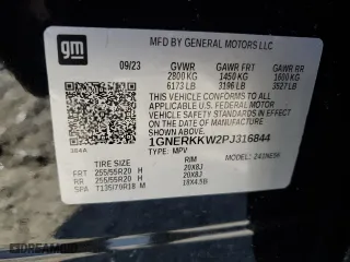 2023 Chevrolet Traverse Premier with VIN 1GNERKKW2PJ316844, listed as a Copart auction lot 50533685 with 20,790 mi miles and Salvage Title. Bid and sale history available at carsss.com. Image 13.