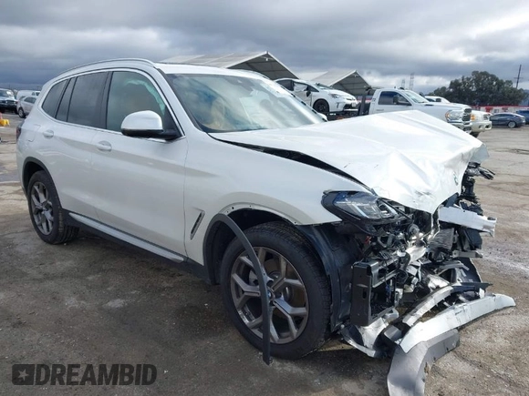 2024 BMW X3 sDrive30i with VIN 5UX43DP00R9W45986, listed as a IAAI auction lot 41725475 with 5,054 mi miles and . Bid and sale history available at DreamBid. Image 1.