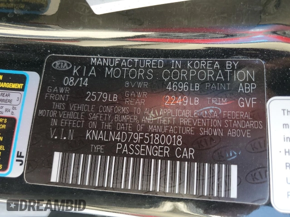 2015 Kia Cadenza Premium with VIN KNALN4D79F5180018, listed as a Copart auction lot 73939274 with 154,462 mi miles and Salvage Title. Bid and sale history available at carsss.com. Image 12.