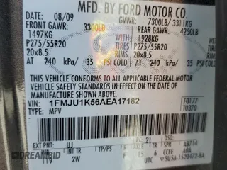 2010 Ford Expedition Limited with VIN 1FMJU1K56AEA17182, listed as a Copart auction lot 52529205 with 196,579 mi miles and Salvage title. Bid and sale history available at DreamBid. Image 14.