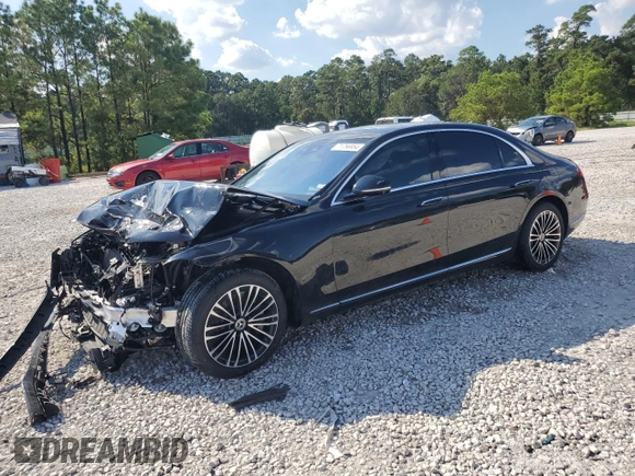 2023 Mercedes-Benz S-Class S 580e with VIN W1K6G6KBXPA201292, listed as a Copart auction lot 71756954 with 6,653 mi miles and Salvage Title. Bid and sale history available at carsss.com. Image 1.
