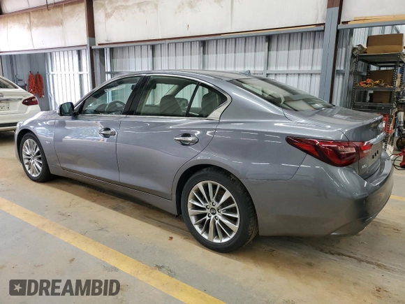 2019 Infiniti Q50 Luxe with VIN JN1EV7AR2KM554667, listed as a Copart auction lot 62788934 with 27,606 mi miles and Salvage Title. Bid and sale history available at carsss.com. Image 2.