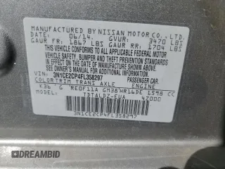 2015 Nissan Note S with VIN 3N1CE2CP4FL358297, listed as a Copart auction lot 59586475 with 53,252 mi miles and Salvage title. Bid and sale history available at DreamBid. Image 14.