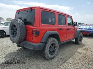2021 Jeep Wrangler Unlimited Willys with VIN 1C4HJXDM8MW603982, listed as a Copart auction lot 52986495 with 80,474 mi miles and Salvage title. Bid and sale history available at DreamBid. Image 3.