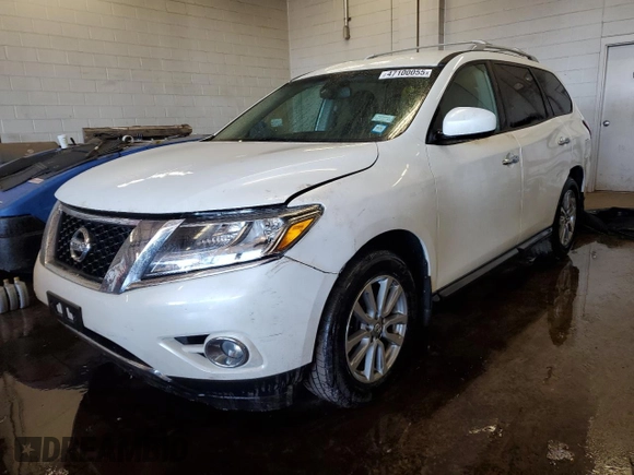 2016 Nissan Pathfinder S with VIN 5N1AR2MMXGC652177, listed as a Copart auction lot 47100055 with 122,497 mi miles and Salvage Title. Bid and sale history available at carsss.com. Image 1.