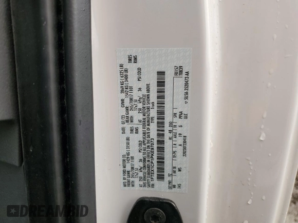2023 Ford F-150 XL with VIN 1FTEX1CP1PKE97073, listed as a Copart auction lot 47849235 with 73,577 mi miles and Salvage title. Bid and sale history available at DreamBid. Image 12.