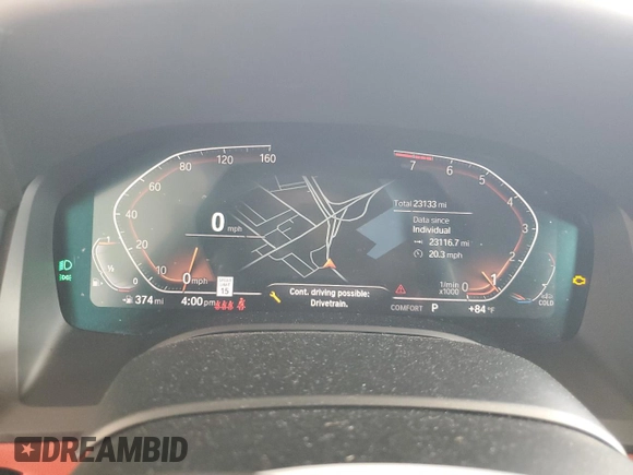 2023 BMW 8 Series 840i with VIN WBAGV4C00PCL13414, listed as a Copart auction lot 51512755 with 23,133 mi miles and Salvage title. Bid and sale history available at DreamBid. Image 9.