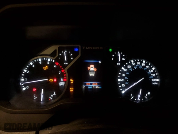 2023 Toyota Tundra SR5 with VIN 5TFLA5DB3PX113090, listed as a Copart auction lot 55442595 with 51,994 mi miles and Salvage title. Bid and sale history available at DreamBid. Image 9.