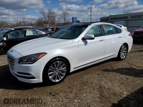 2015 Hyundai Genesis 3.8L with VIN KMHGN4JE2FU100373, listed as a Copart auction lot 50144325 with 89,547 mi miles and Salvage Title. Bid and sale history available at carsss.com. Image 1.