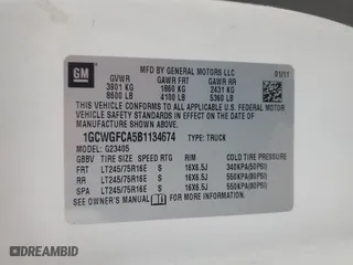 2011 Chevrolet Express Cargo Van with VIN 1GCWGFCA5B1134674, listed as a Copart auction lot 43206995 with 0 mi miles and Clean Title. Bid and sale history available at carsss.com. Image 14.