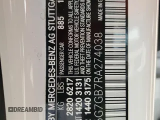 2024 Mercedes-Benz S 580 с VIN W1K6G7GB7RA274038, выставлен на аукционе Copart как лот 42456595 с пробегом 5 810 миль миль и Списание • Salvage title. История ставок и продаж доступна на DreamBid. Изображение 15.