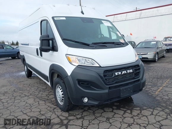 2025 Ram ProMaster Cargo Tradesman with VIN 3C6MRVJG6SE517756, listed as a IAAI auction lot 41649541 with 3,761 mi miles and . Bid and sale history available at DreamBid. Image 1.