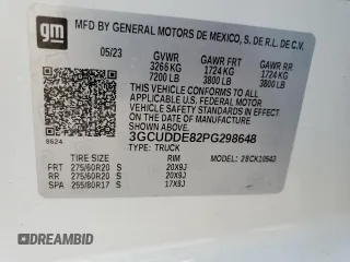 2023 Chevrolet Silverado 1500 LT with VIN 3GCUDDE82PG298648, listed as a Copart auction lot 70205824 with 12,715 mi miles and Clean Title. Bid and sale history available at carsss.com. Image 14.