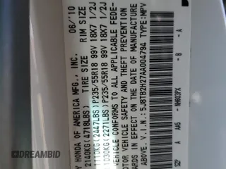 2010 Acura RDX z VIN 5J8TB2H27AA004794, wystawiony jako Copart lot #51976545 z przebiegiem Nie podano mil oraz Szkoda całkowita • Salvage title. Historia ofert i sprzedaży dostępna na DreamBid. Obrazek 12.