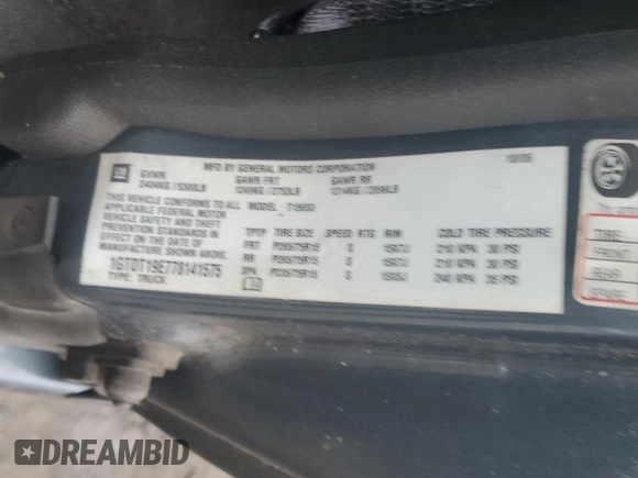 2007 GMC Canyon Work Truck with VIN 1GTDT19E778141575, listed as a Copart auction lot 73715704 with 102,072 mi miles and Salvage Title. Bid and sale history available at carsss.com. Image 12.