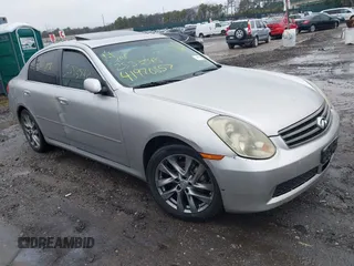 2005 Infiniti G35 with VIN JNKCV51F55M304681, listed as a IAAI auction lot 41970857 with Not Provided miles. Bid and sale history available at carsss.com. Image 1.