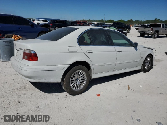 2003 BMW 5 Series 530iA with VIN WBADT63463CK30183, listed as a Copart auction lot 49673635 with 0 mi miles and Non Repairable. Bid and sale history available at carsss.com. Image 3.