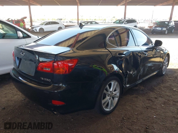 2007 Lexus IS with VIN JTHBK262X75028679, listed as a IAAI auction lot 41993539 with 302,325 mi miles. Bid and sale history available at carsss.com. Image 4.